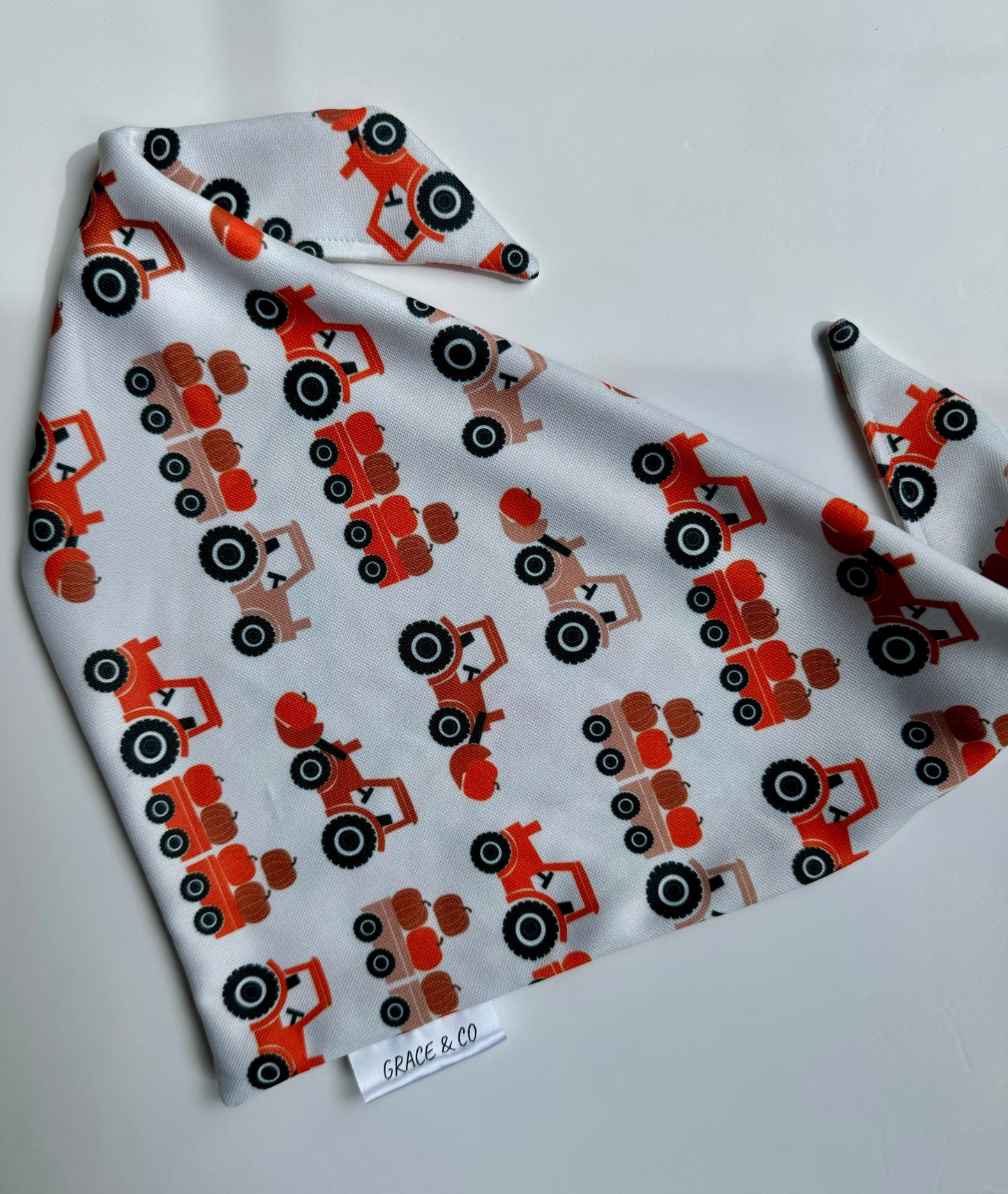 Fall Critters & Tractors; 2 in 1, Double sided pup Bandana