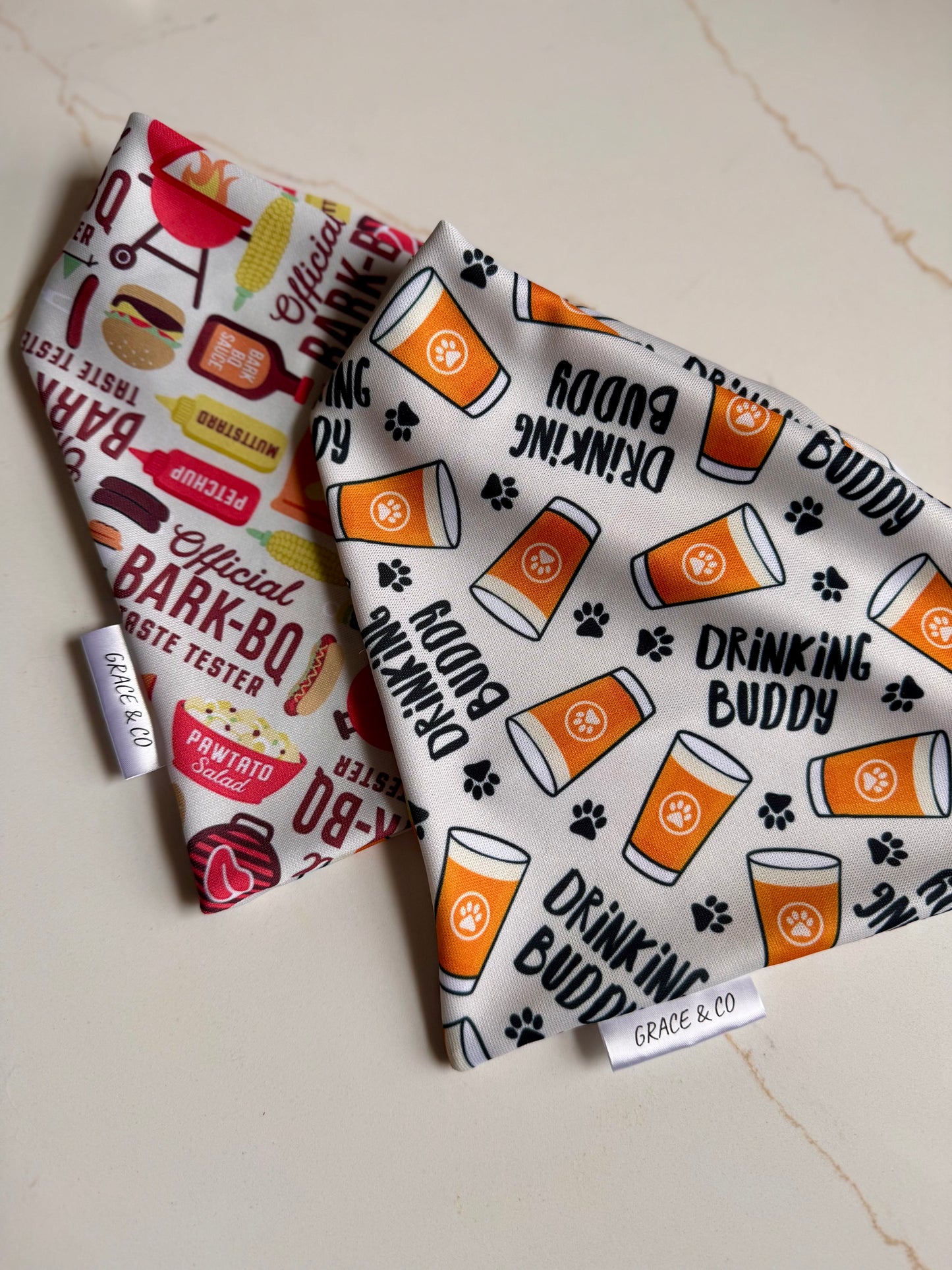 Drinking Buddy: Double Sided Water Resistant Pup Bandana