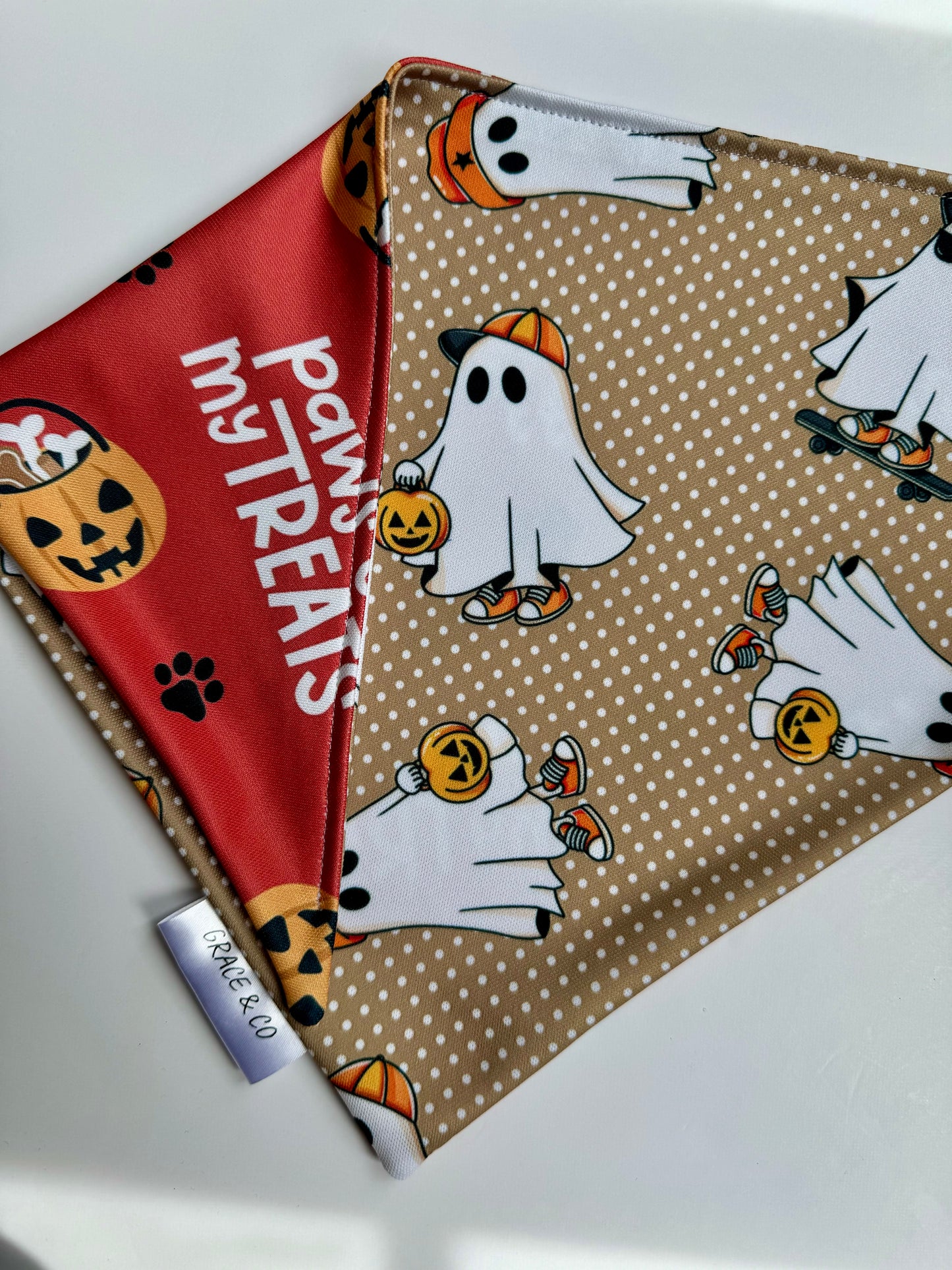 Paws Off My Treats; 2 in 1 Halloween Dog Bandana