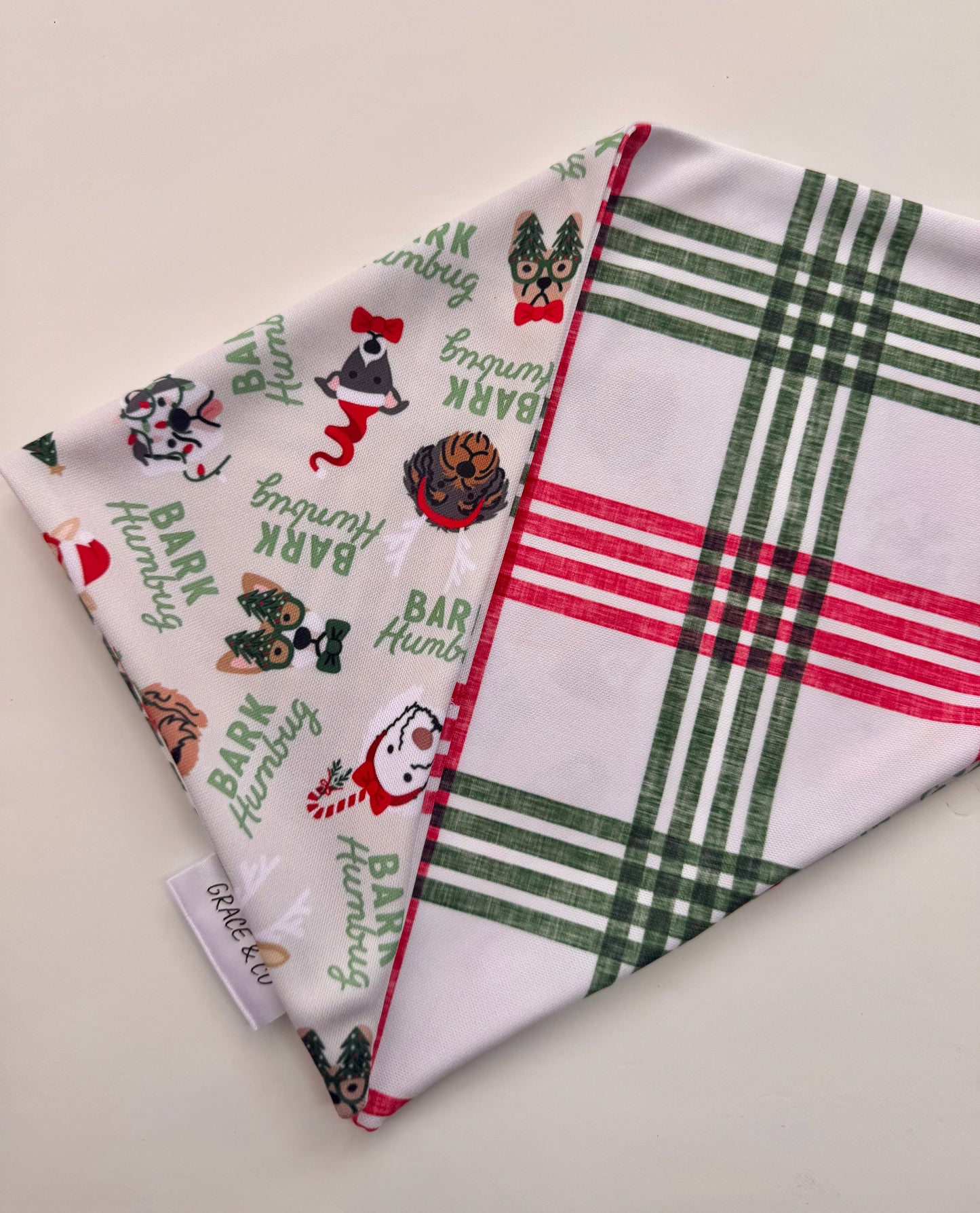 Bark Humbug: 2 in 1, double sided dog bandana