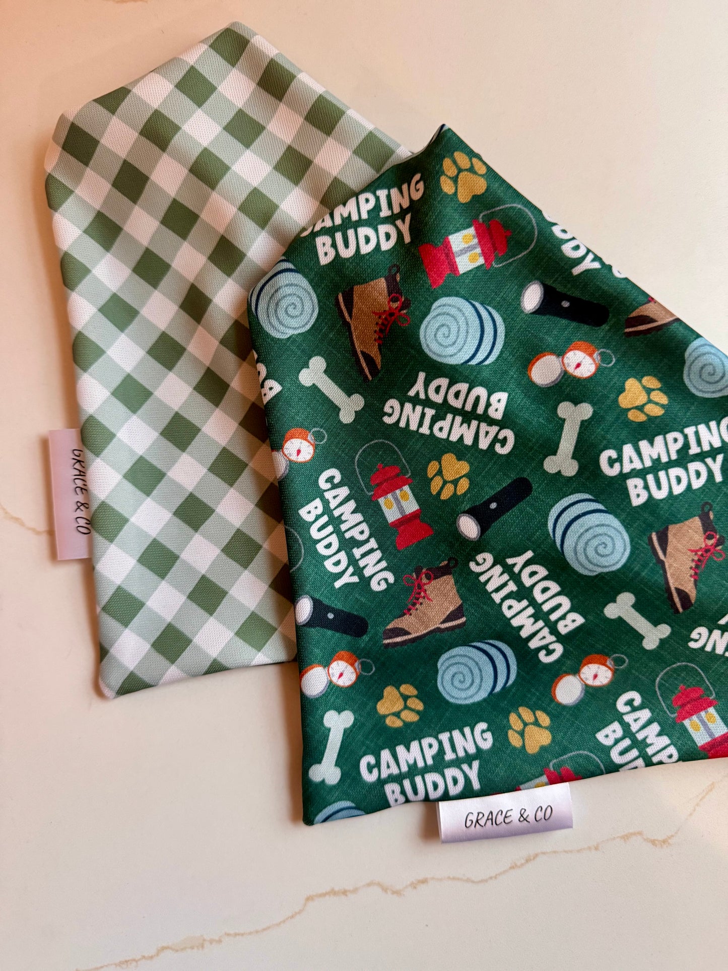 Camping Buddy: 2 in 1, Water Resistant Dog Bandana