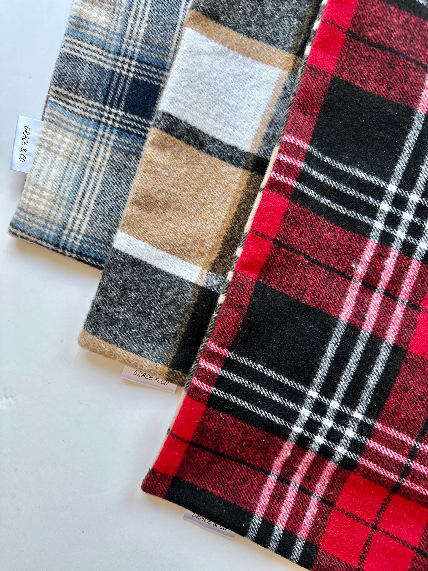 Red & Brown Cozy Flannel Christmas Plaid, Dog Bandana