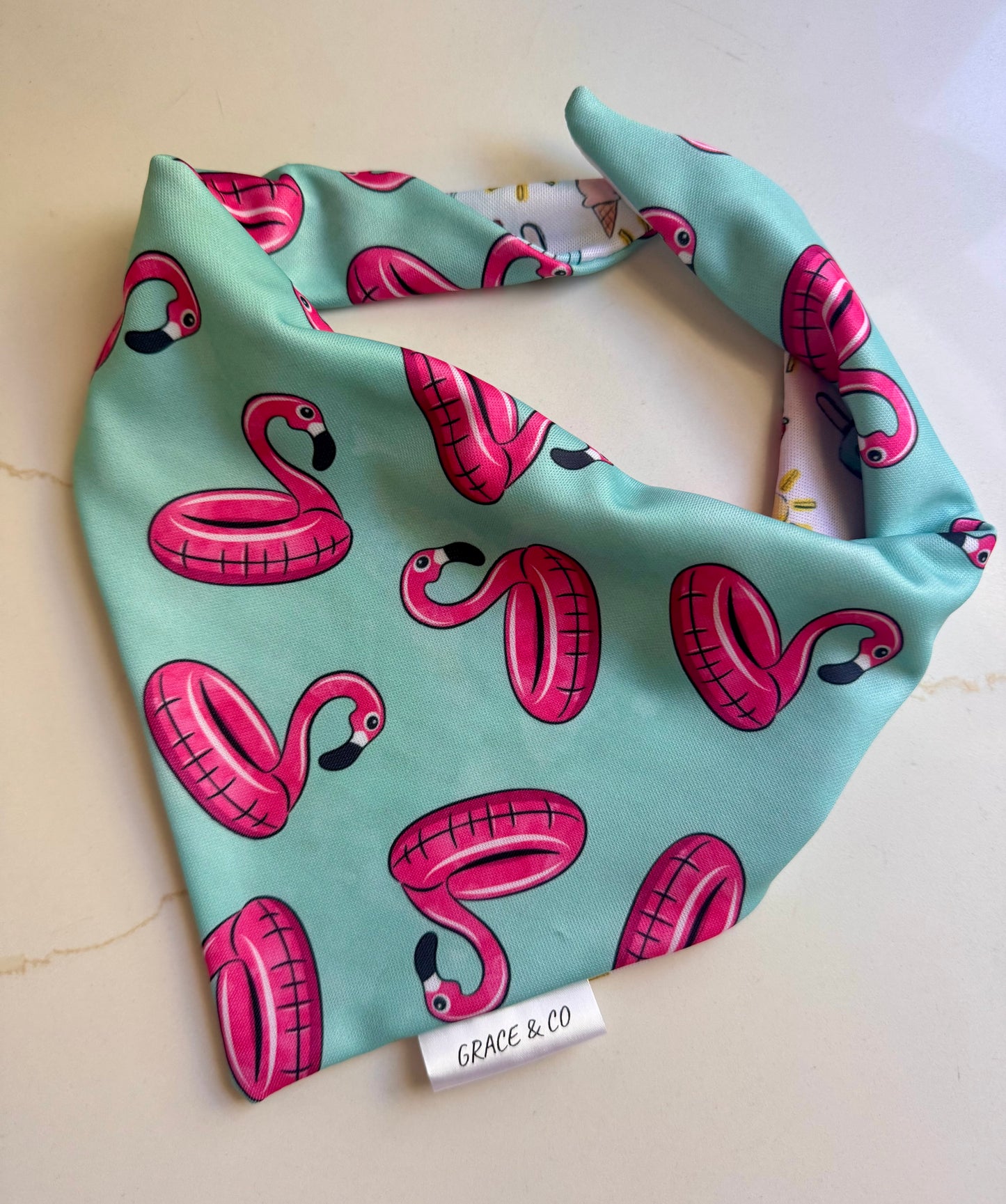 Summer Flamingos: 2 in 1, Water Resistant Pup Bandana