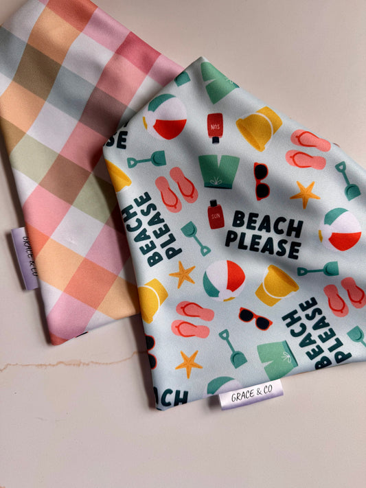 Beach Please: 2 in 1, Water Resistant Dog Bandana
