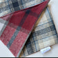 Burgundy and Blue Cozy Flannel Christmas Plaid, Dog Bandana