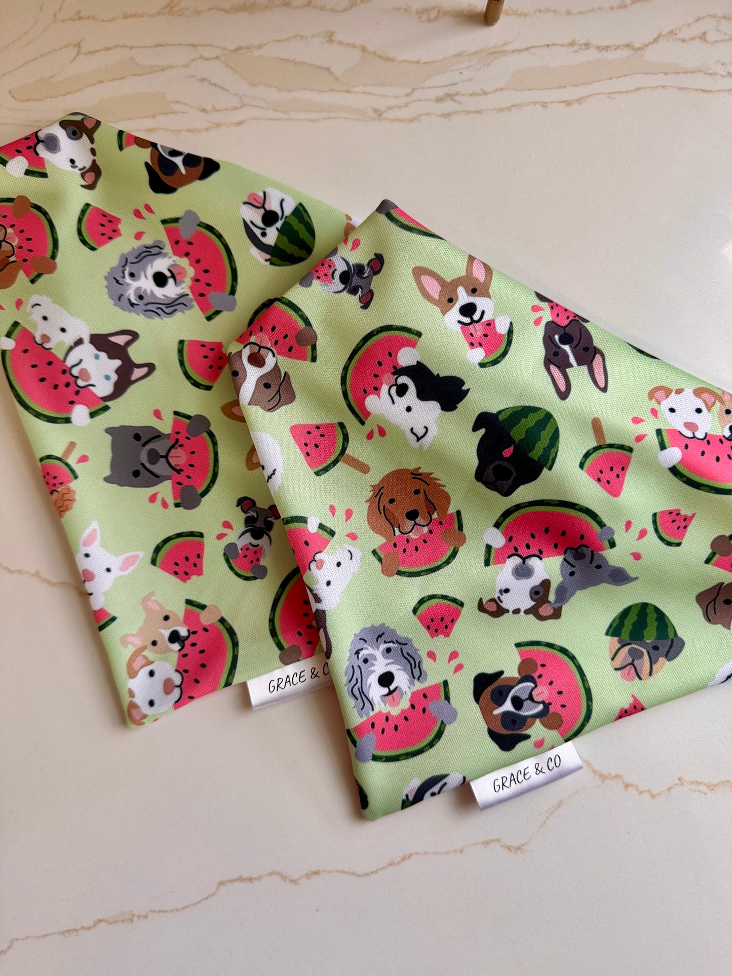 Watermelon Pups: 2 in 1, Water Resistant Dog Bandana