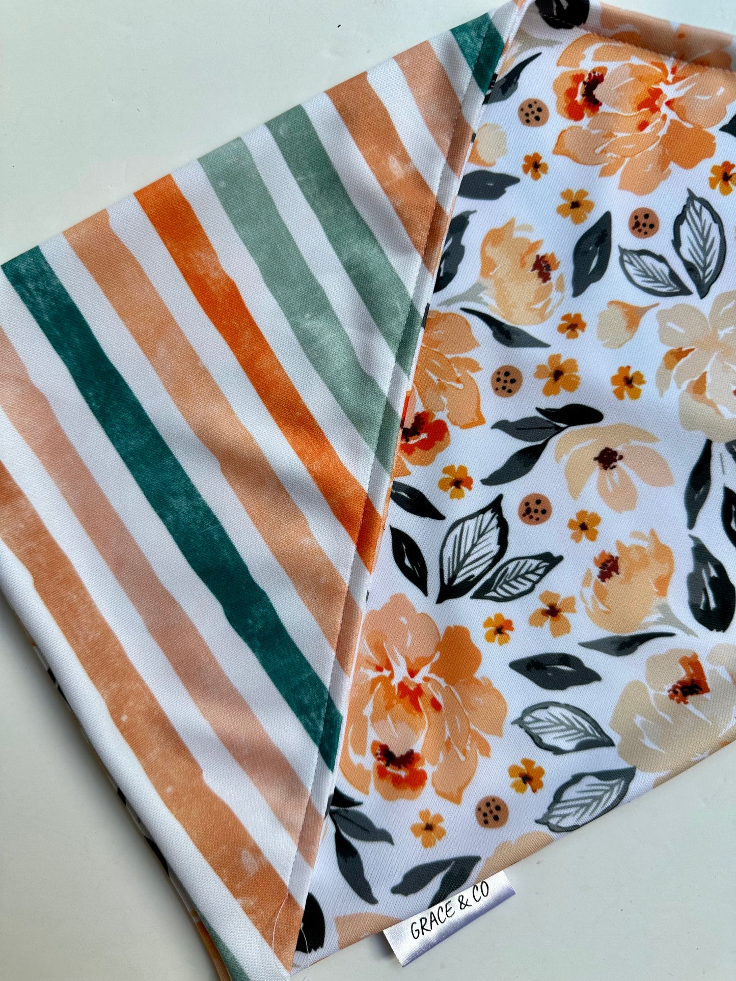 Watercolour Flowers, 2 in 1 dog bandana; water resistant