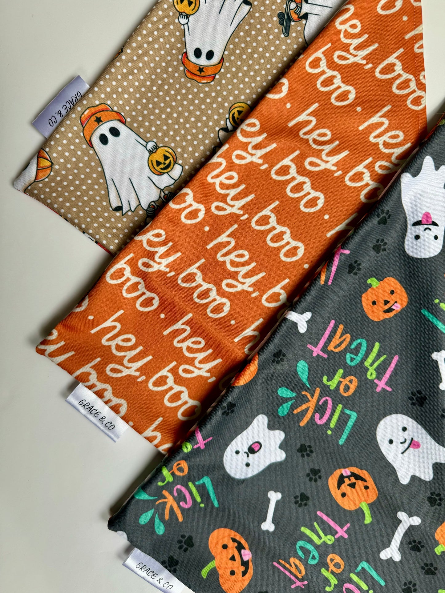 Lick or Treat; 2 in 1 Double Sided Halloween Dog Bandana