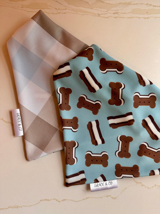 Pup Icecream Sandwiches: 2 in 1, Water Resistant, Dog Bandana