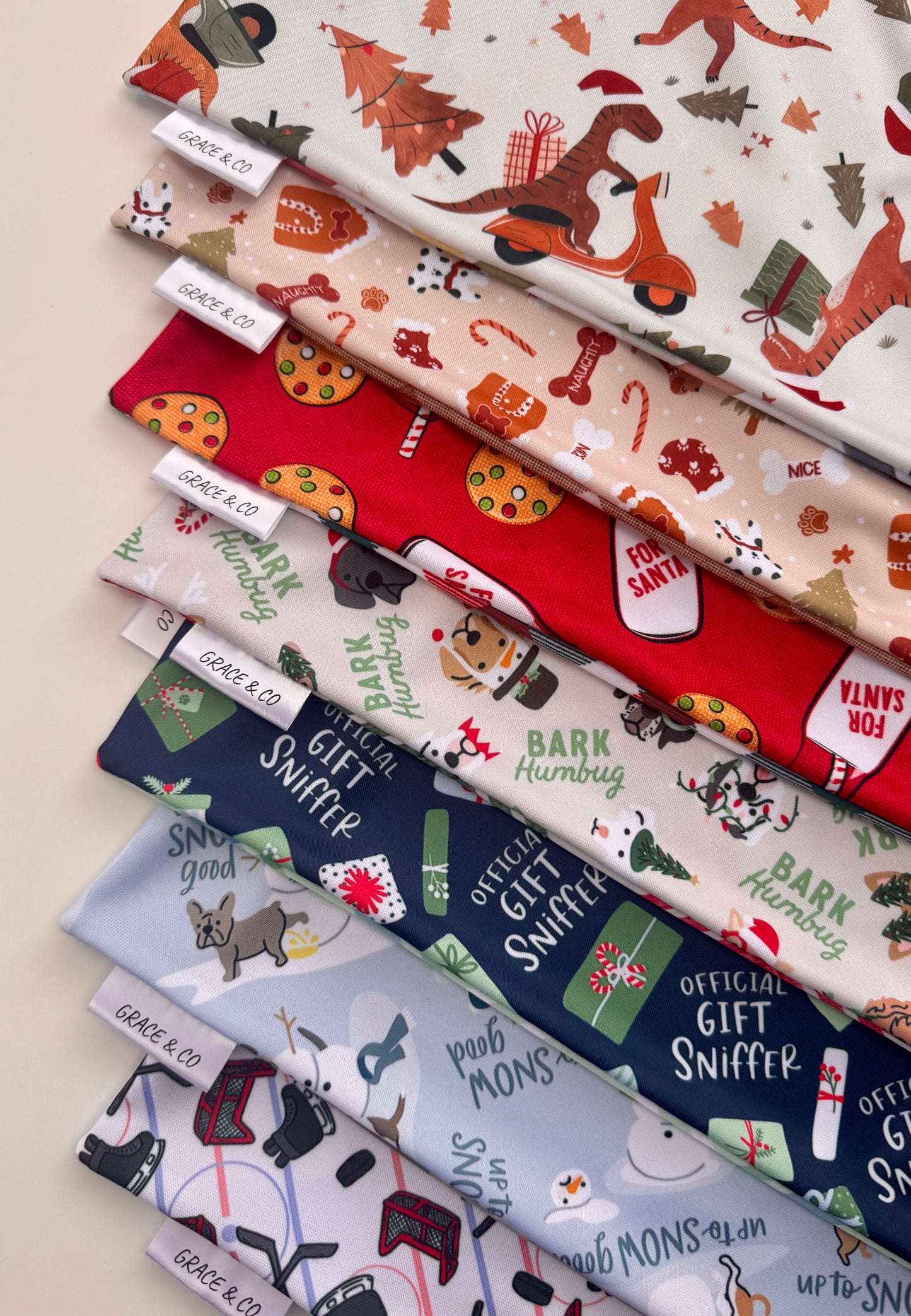 Milk & Cookies For Santa: 2 in 1, double sided dog bandana