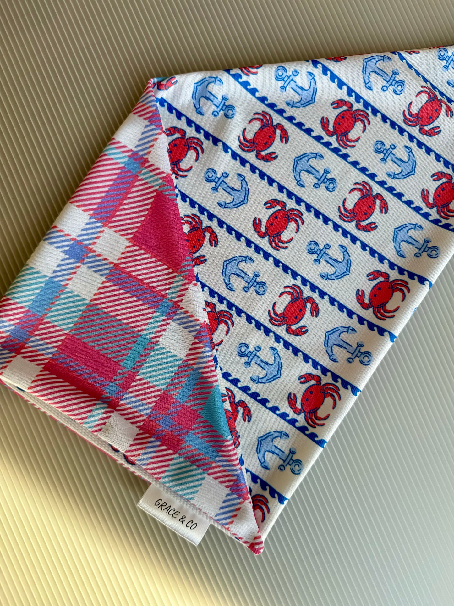 East Coast Nautical, Reversible, 2 in 1 Dog Bandana