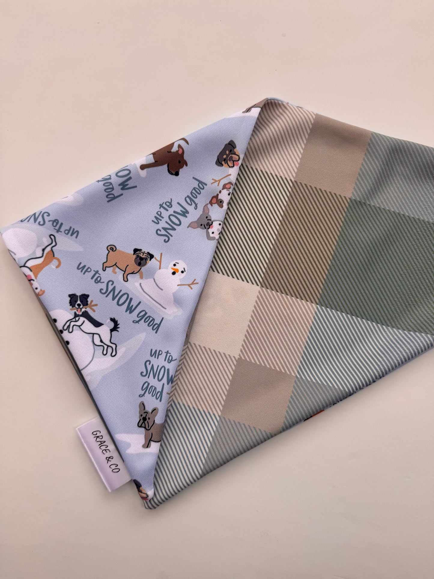 Up to Snow Good: 2 in 1, double sided dog bandana