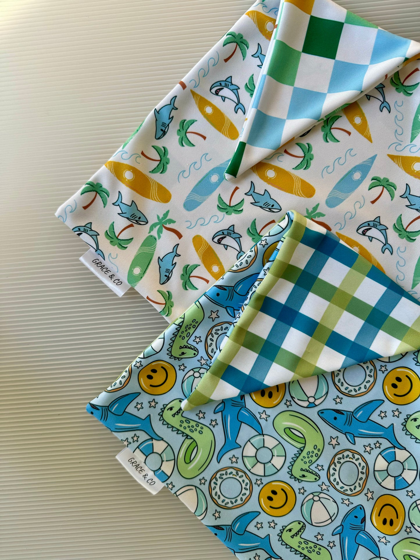 Beach Shark: Reversible, 2 in 1 Dog Bandana