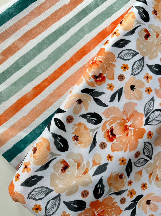 Watercolour Flowers, 2 in 1 dog bandana; water resistant