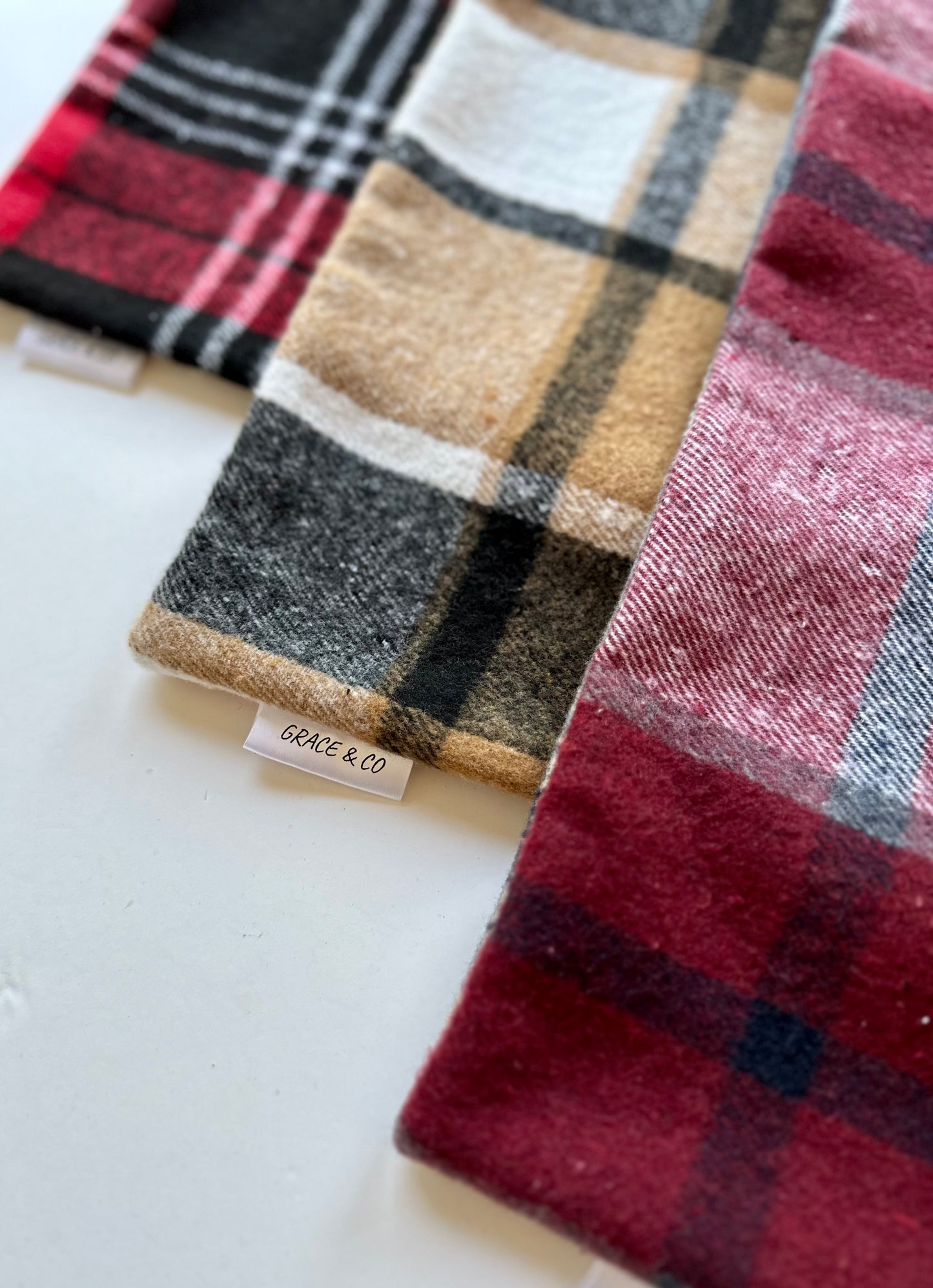 Burgundy and Blue Cozy Flannel Christmas Plaid, Dog Bandana