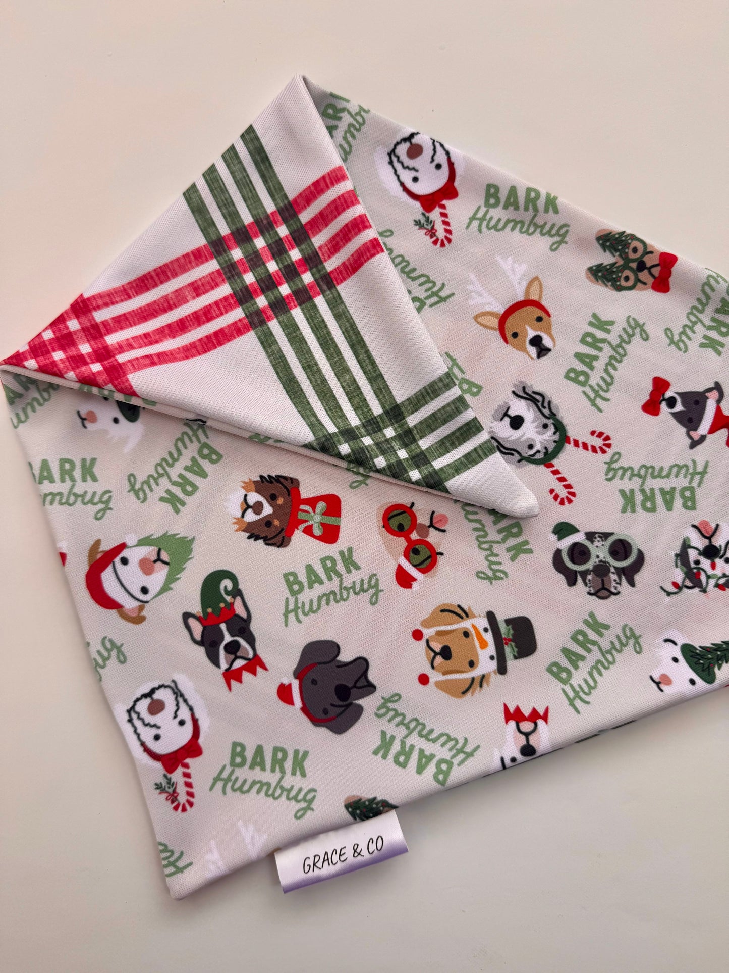 Bark Humbug: 2 in 1, double sided dog bandana