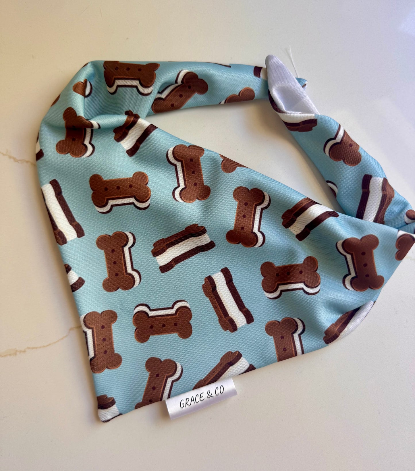 Pup Icecream Sandwiches: 2 in 1, Water Resistant, Dog Bandana