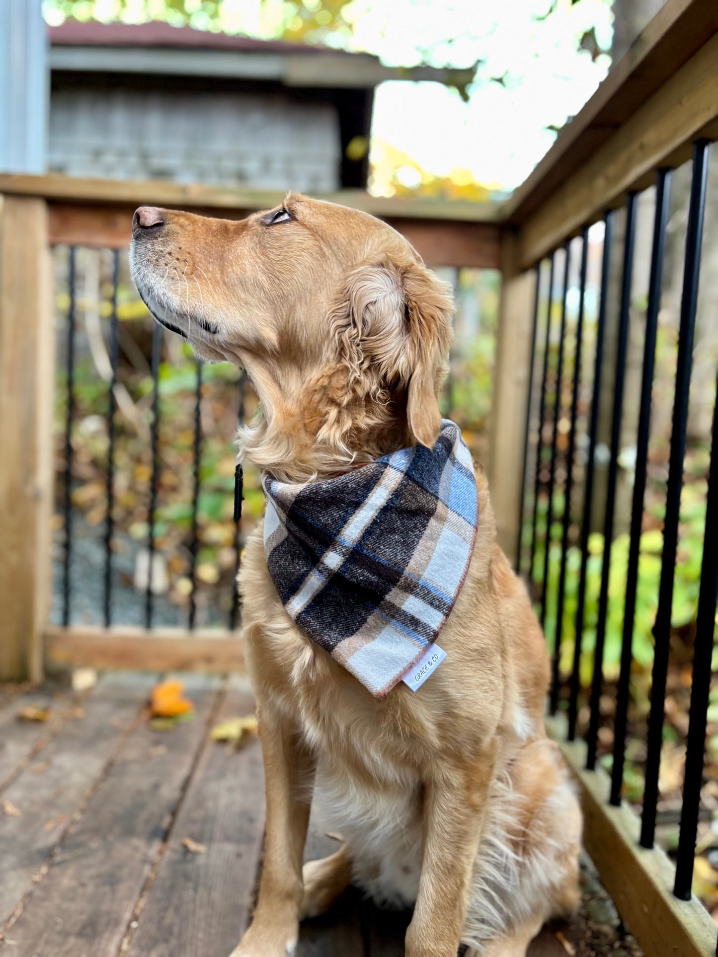 Double Sided Flannel Plaid Bandana