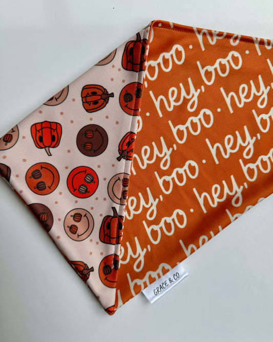 Hey Boo; 2 in 1 Double Sided Dog Bandanas