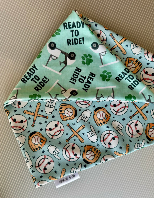 Golf & Baseball Fanatic, 2 in 1 Dog Bandana