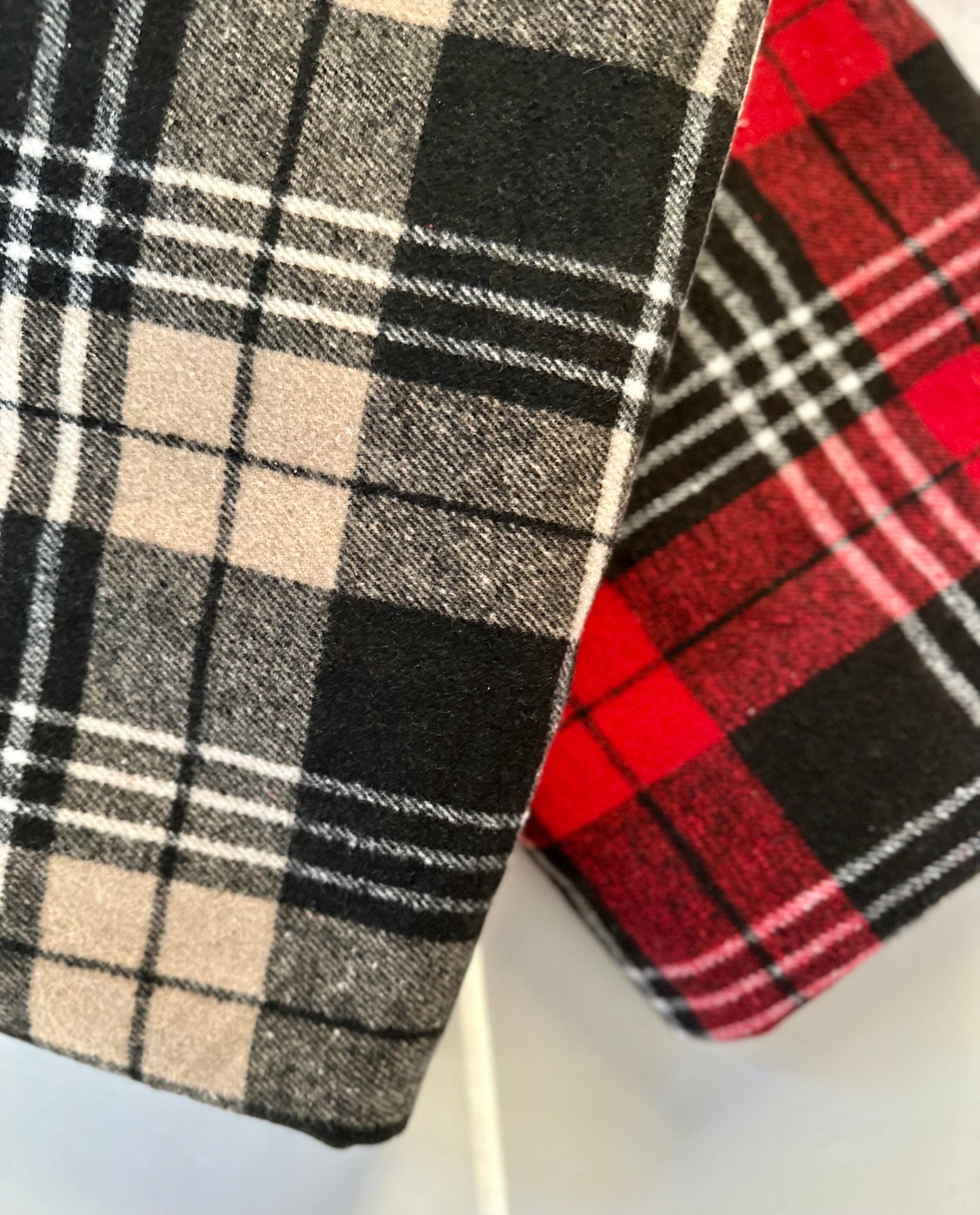 Red & Brown Cozy Flannel Christmas Plaid, Dog Bandana