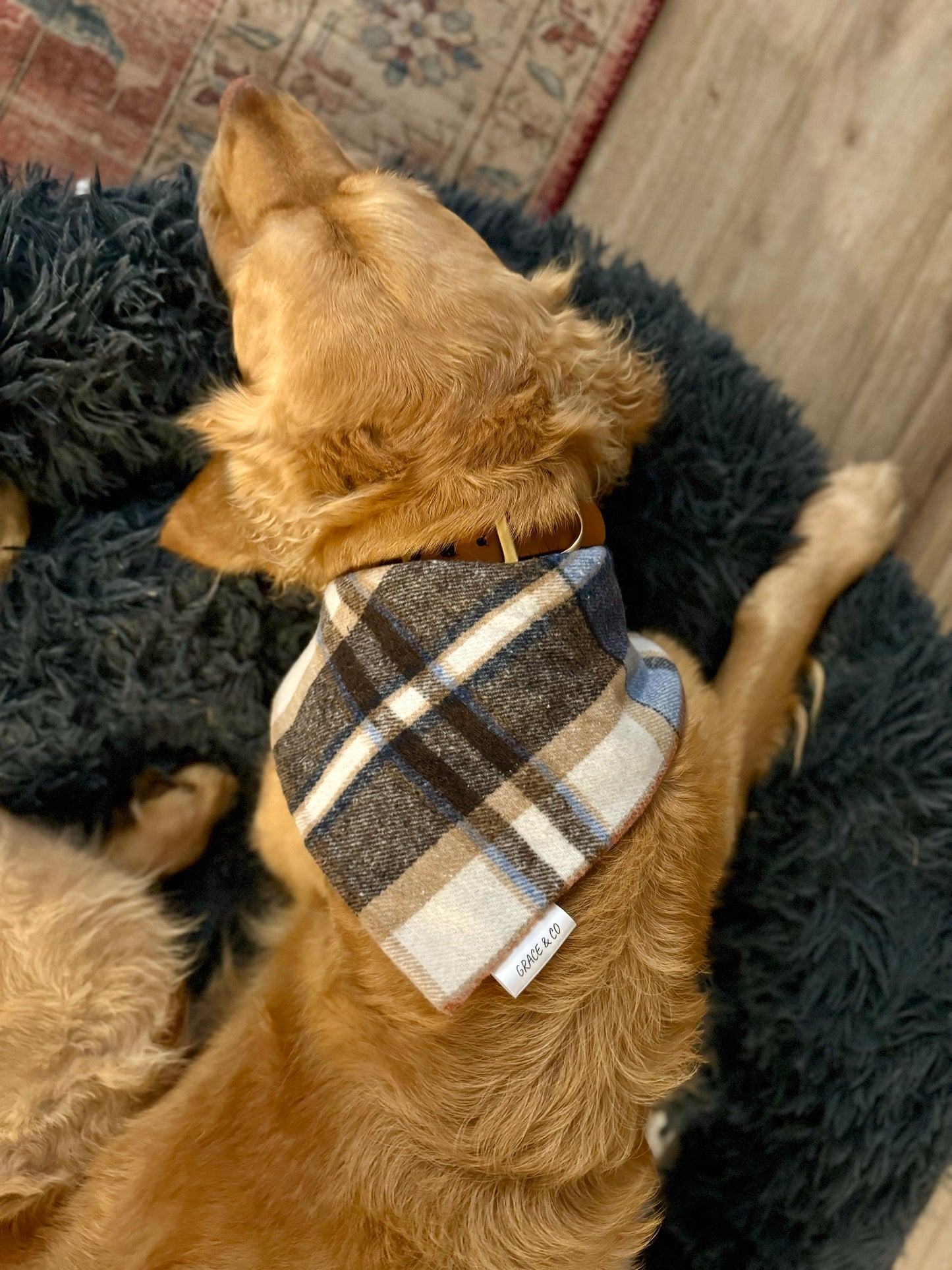 Double Sided Flannel Plaid Bandana