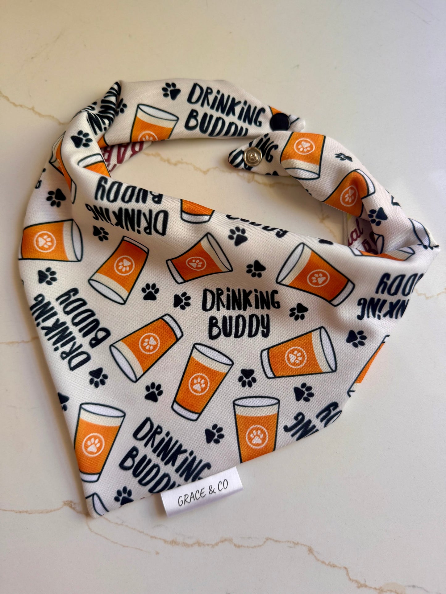 Drinking Buddy: Double Sided Water Resistant Pup Bandana