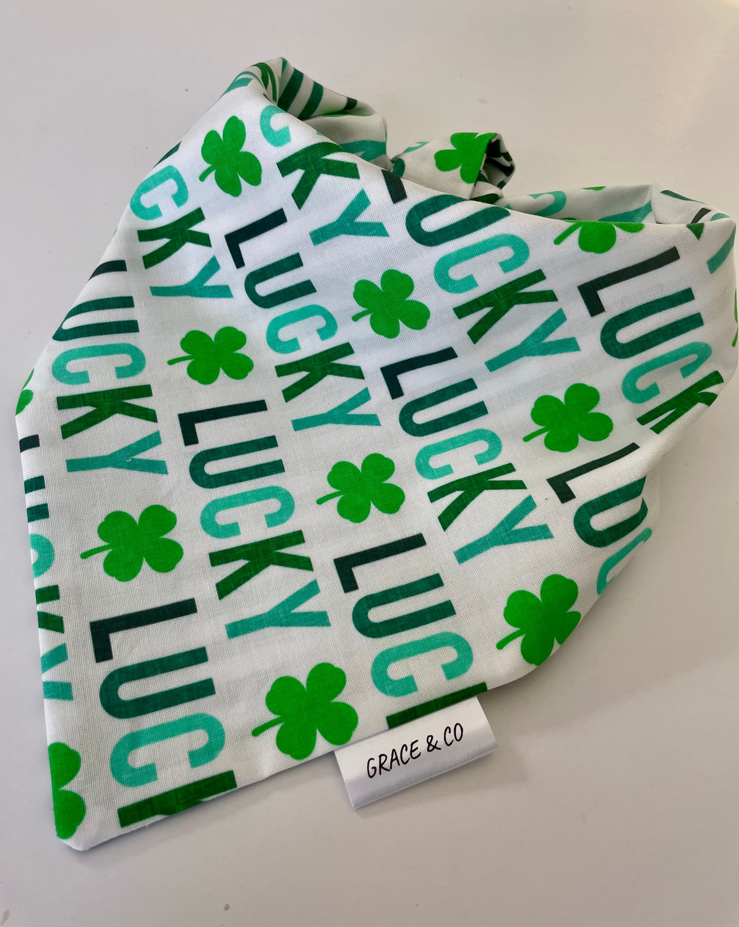 Lucky Pups, Double Sided Bandana w/ Brass Snaps