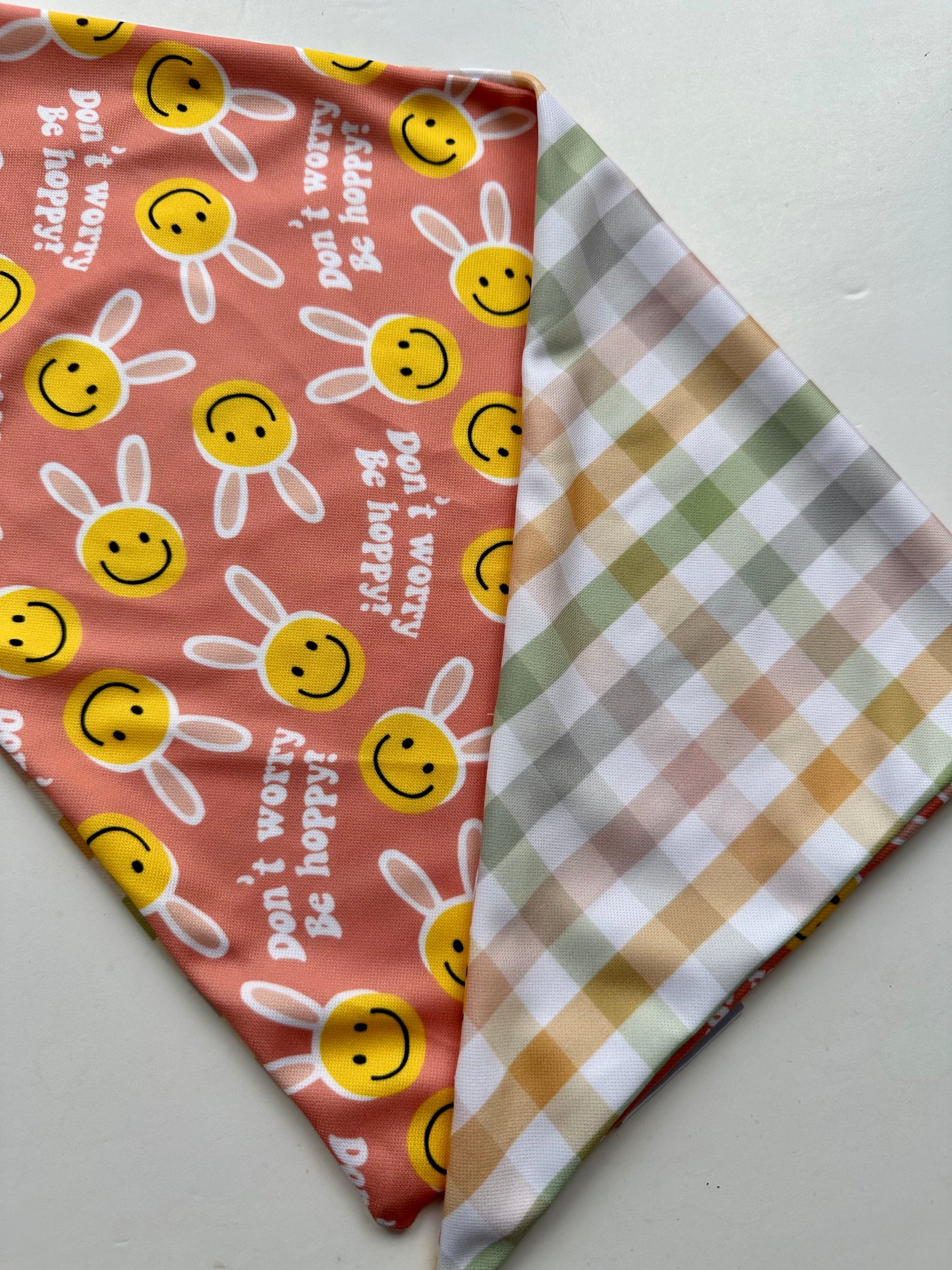 Don't Worry, Be Hoppy Double Sided Bandana w/ Brass Snaps