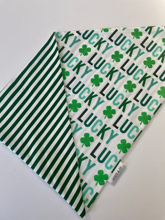 Lucky Pups, Double Sided Bandana w/ Brass Snaps